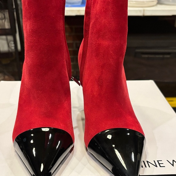 Nine West Red and Black Heeled Boots - Picture 2 of 7